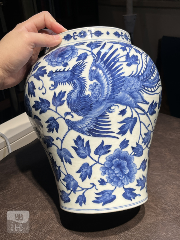 清道光 青花缠枝莲纹盖罐一对 - 图15